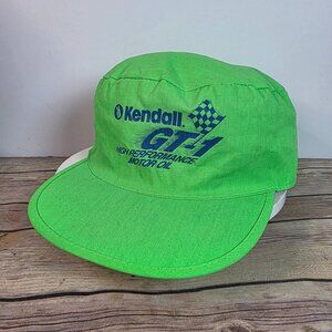 Vintage Kendall GT-1 Racing Neon Green Trucker Cap OSFA Cotton/Polyester